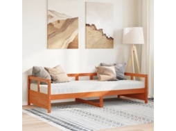 Vidaxl Sofá-cama Com Colchão 80x200 Cm Pinho Maciço Castanho-mel