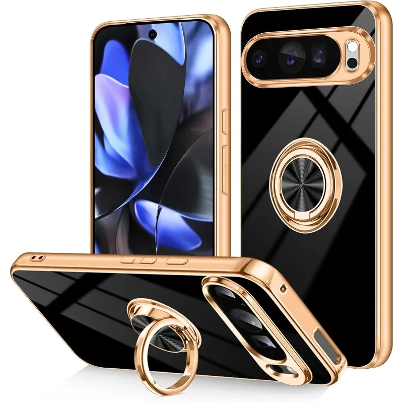 (preto, Google Pixel 10 Pro Xl) Capa Ultrafina De Tpu Macio Para Celular Com Suporte Magnético Para Carro.