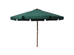 Vidaxl Guarda-sol De Exterior Com Poste Em Madeira 330 Cm Verde