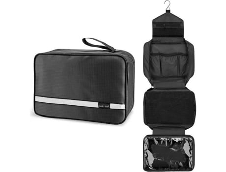 Necessaire De Viagem Para Homens E Mulheres, Bolsa De Toilette De Viagem Impermeável E Suspensa, Preta Hautstore