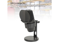 Aetheria microfone Condensador Usb com Luz Rgb Cardioide para Gaming Gravação Transmissão Ao Vivo Pc Preto