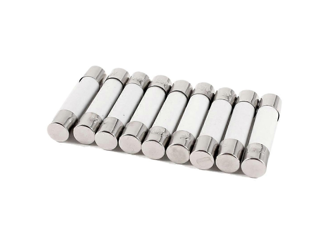 10 Peças 250v 30a 6x30mm Fusíveis De Tubo Cerâmico Cilíndrico Link Fusível De Cerâmica Slowmoose
