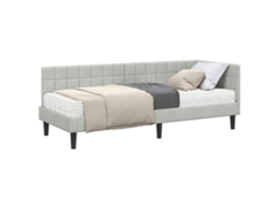 Estrutura de Cama de Canto com Colchão 2 Pcs Veludo Cinzento claro MAISON EXCLUSIVE