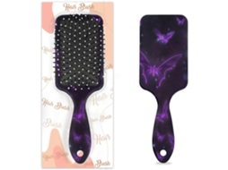 Escova De Cabelo Com Travesseiro Ar Para Mulheres E Meninas, Com Estampa De Halloween Morcego E Luzes Roxas, Ideal Para