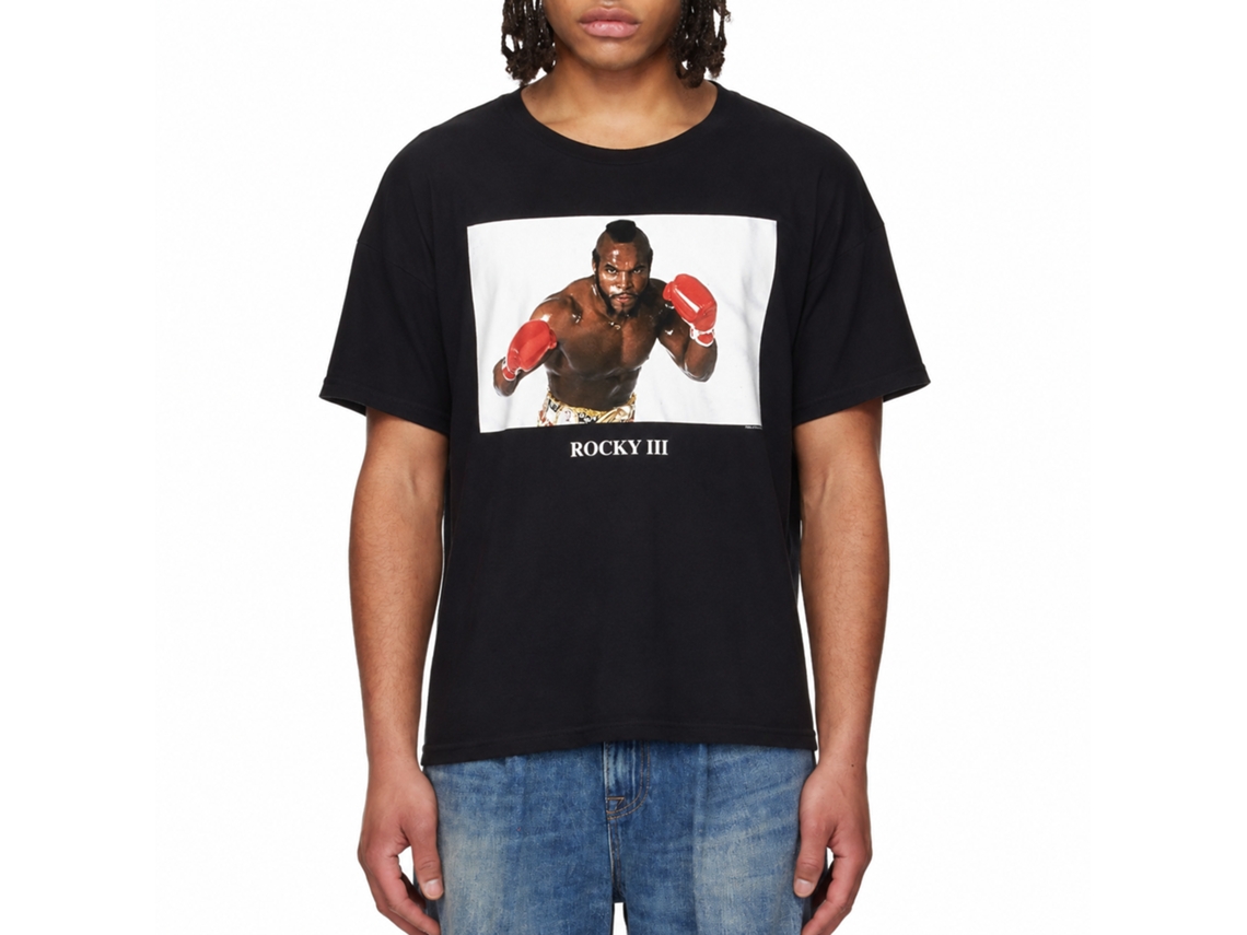 Rockinstone Rocky Movie Clubber Photo Black Adult T-shirt Size:xxl
