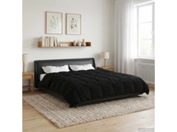 Vidaxl Edredom De Verão Simples Preto 220 X 240 Cm Microfibra