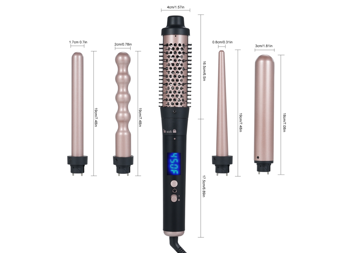 Kit De Chapinha Multifuncional 5 Em 1 Para Cabelo Com Regulagem De Temperatura E Variação De Modelos