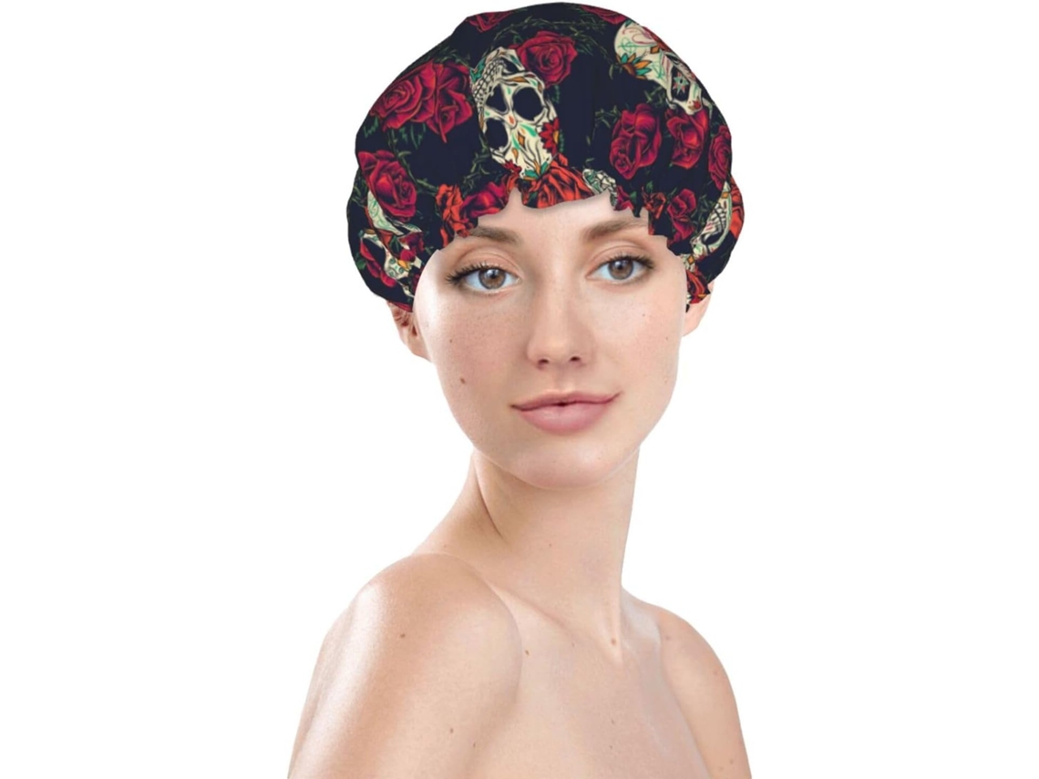 Touca De Banho Feminina, Reutilizável, Impermeável, Dupla Camada, Com Elástico, Ideal Para Cabelos Longos, Touca De