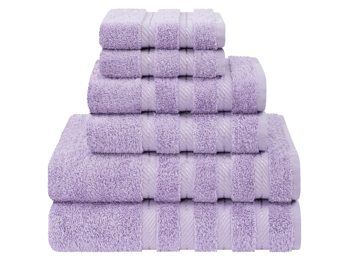 Elysve Conjunto De 6 Toalhas De Algodão Macias, Roxo