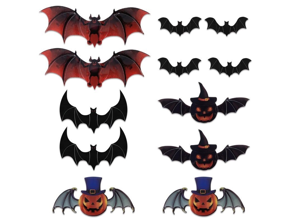 Calcomanías De Murciélagos 3d Para Halloween Impermeables, Decoración De Pared Puerta Ventana Fiesta Temática