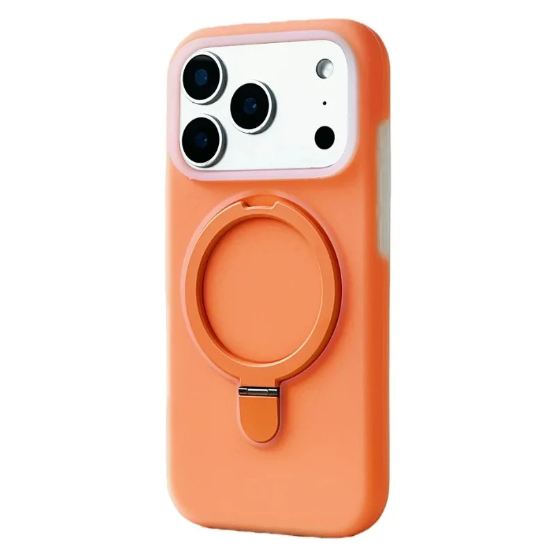 Capa De Celular Com Anel Magnético Em Silicone Líquido (laranja Para Iphone 16 Pro)