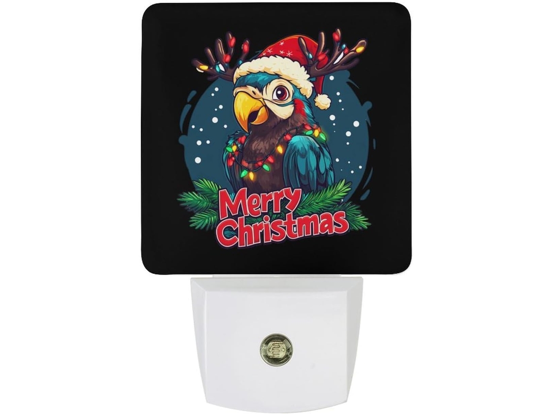 Luminária Noturna De Natal Com Papagaio E Sensor Anoitecer Ao Amanhecer
