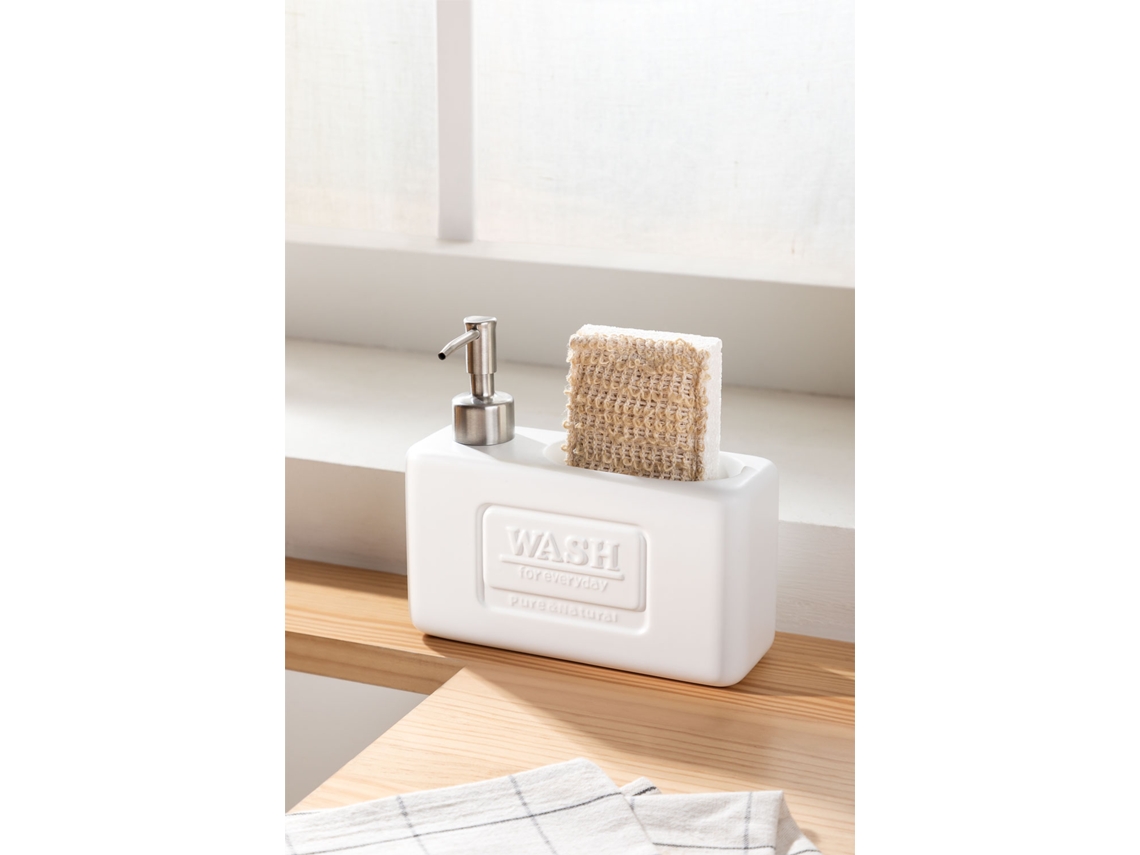 Sklum Dispensador De Sabonete Para Cozinha Em Cerâmica Yaddiel Cerâmica Branco                                                        55 Cl