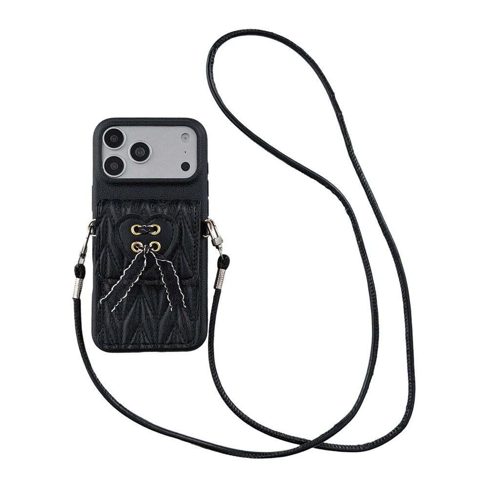 Capa Carteira Transversal Em Couro Para Iphone 11 Pro Max (preta), Resistente A Impactos.