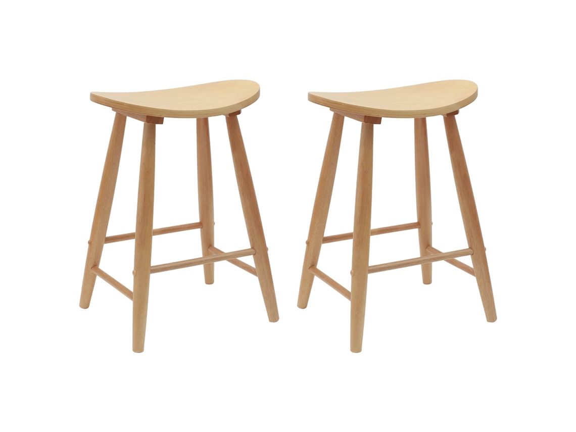 Conjunto 2 Cadeira De Jantar Vidaxl Castanho Madeira De Seringueira Maciça (46 X 37 X 63 Cm)