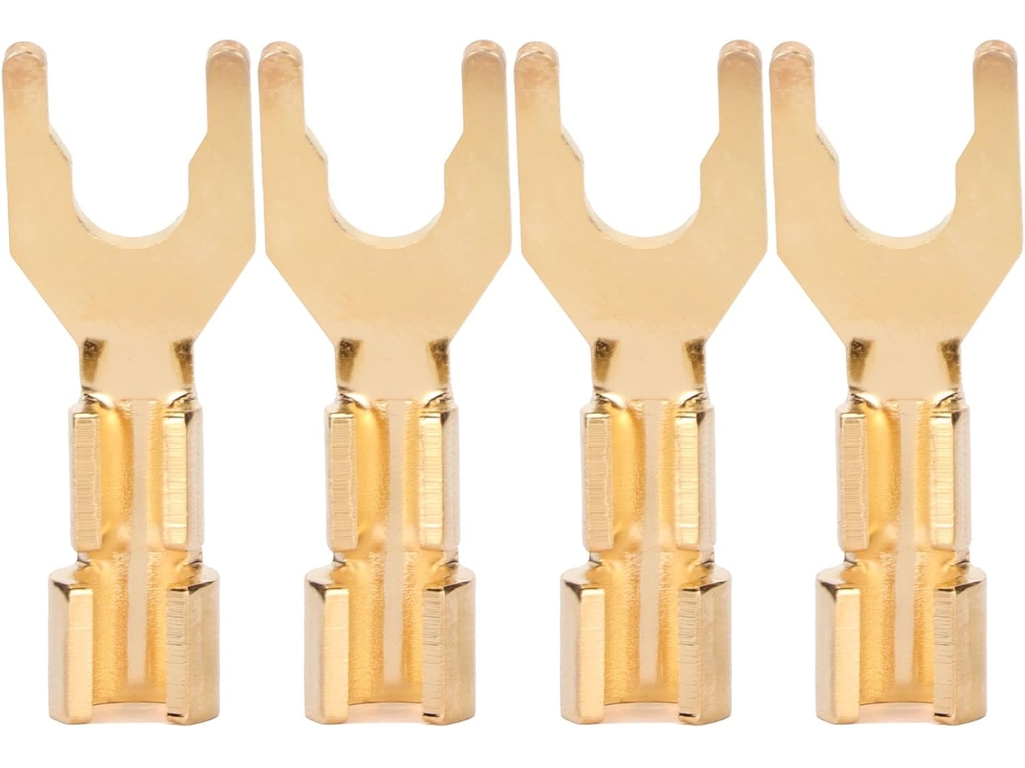 Conjunto De 4 Conectores Tipo Pá Em Y, Com Fio De 5 Mm De Diâmetro, Condutor De Cobre Puro Banhado A Gokoco