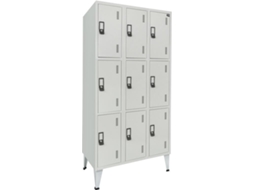 Cacifos Metálicos Triplo Cinza 9 Cacifos 1900X900X500Mm Standard