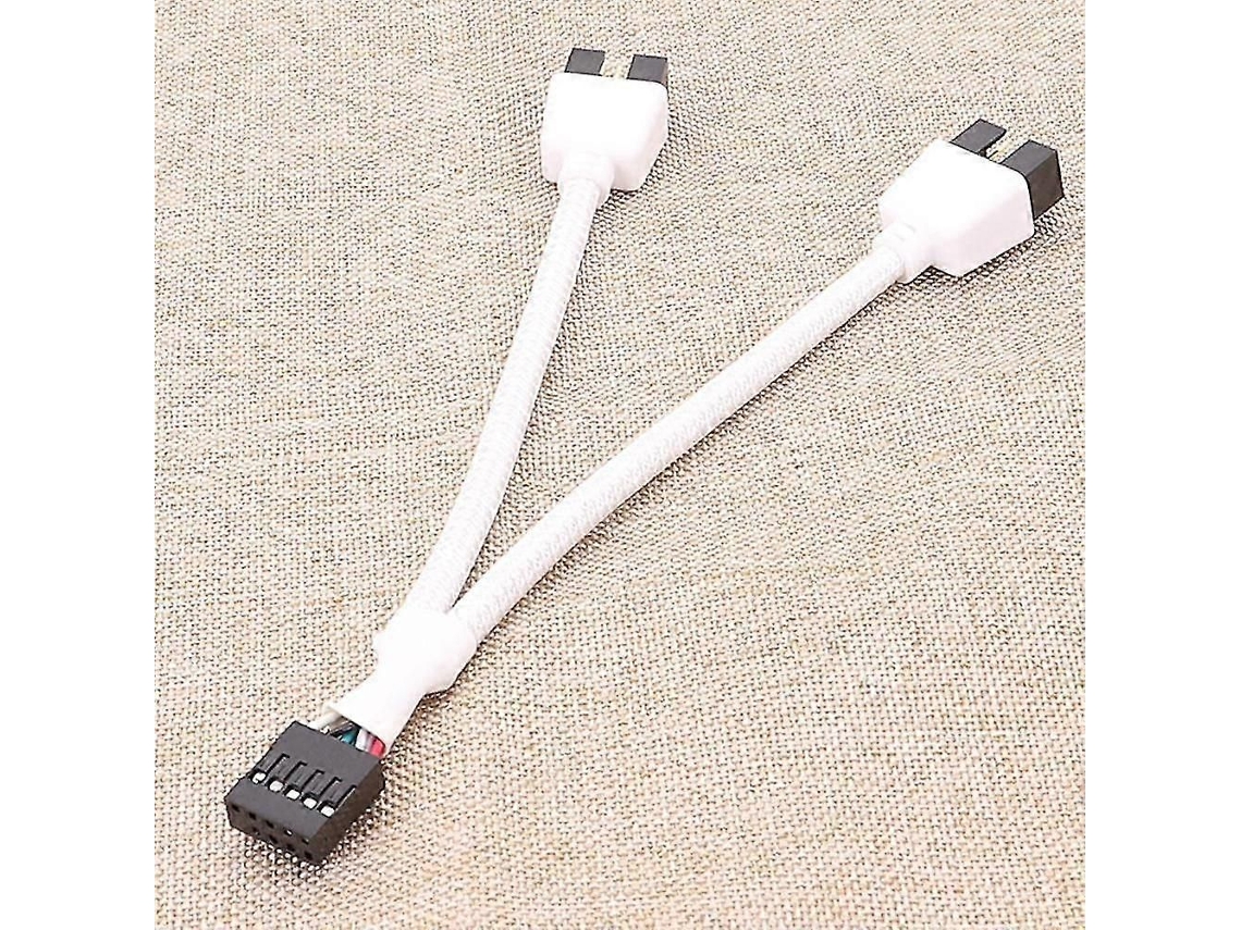 Cabo Extensor Com Divisor Usb 2.0, De 9 Pinos Para 2 Portas, Para Placa-mãe.