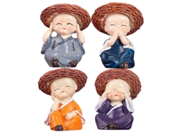 4 Unidades Decoração de Pequenos Monges ALLINLESS