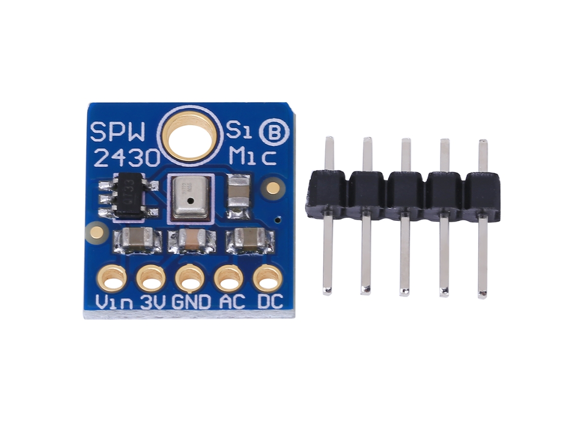 Spw2430 Silício Microfone Mems Módulo Sensor de Detecção de Som para Gravação Fft Amostragem 3.3 5v