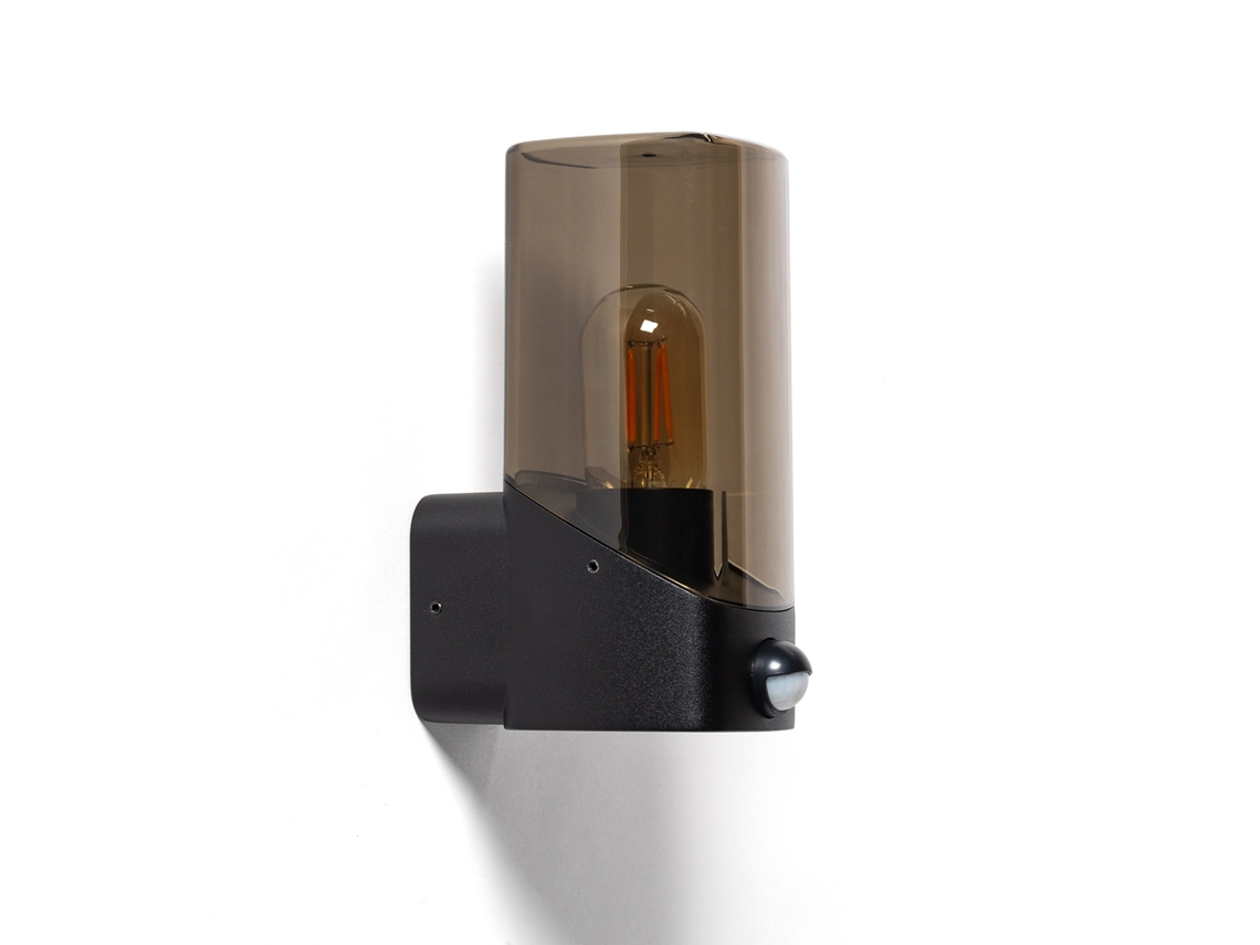 Aplique De Parede Exterior Com Sensor Pir Em Alumínio Pell Preto