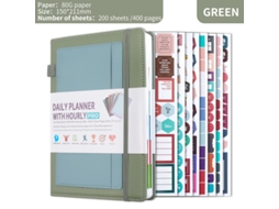 Agenda Multicolorida, Sem Datas e com Preenchimento Automático, com 8 Adesivos de Planejamento BRILVIBERA
