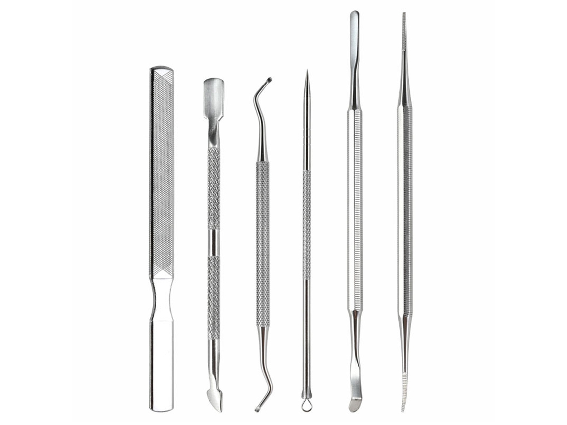 1 Conjunto de 6 Ferramentas para Cuidados com As Unhas