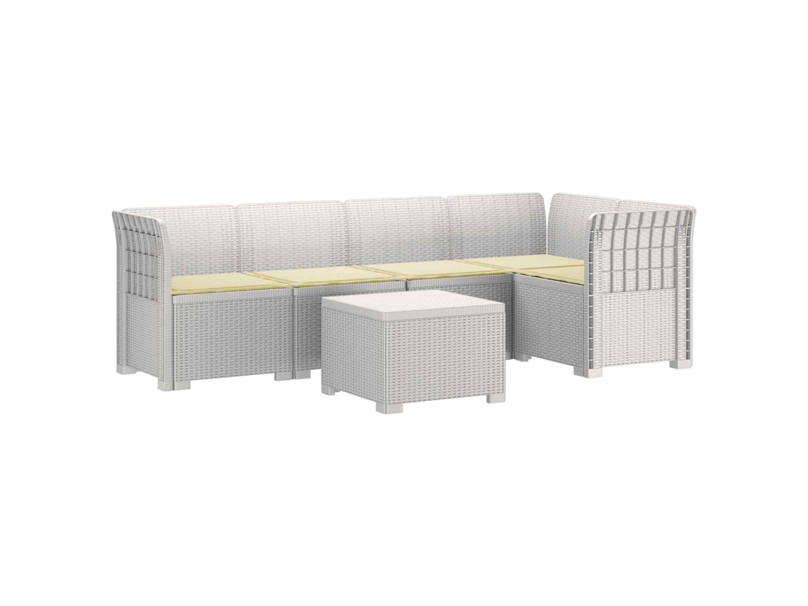 Maison Exclusive - Sofá De Jardim De 5 Pessoas Com Almofadas Visual De Rattan Pp
