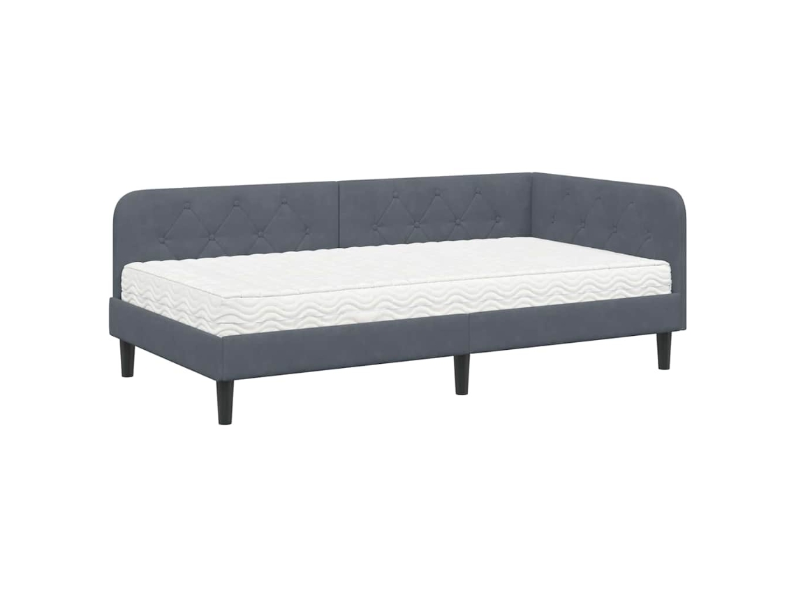 Conjunto 1 Cama De Canto Vidaxl Cinzento Veludo (100 X 200 Cm)
