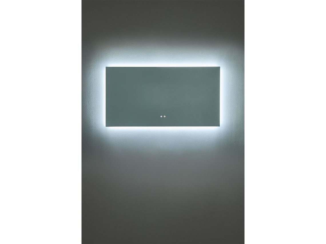 Espelho Retangular De Parede Para Banheiro Com Luz Led E Antiembaçante Riben Vidro Sklum (140x75 Cm)