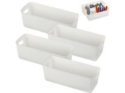 4 Caixas Plástico Branco 27cm P/ Itens Diversos ZYBLSSBB