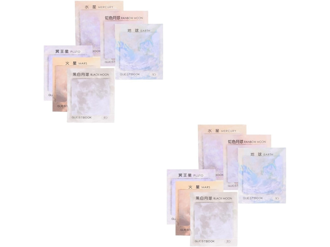 Conjunto de 2 Blocos de Notas com 6 Adesivos Divertidos para Escola