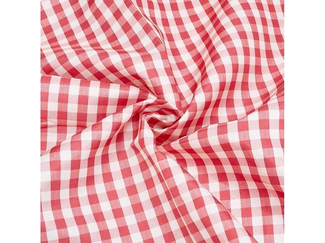 Stof De Gingham Para Costura E Decoração Com Pintas Vermelhas