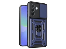 Capa Para Samsung Galaxy A27 5g - Case Rígido Anti Choque Vidro Temperado - Azul Escuro