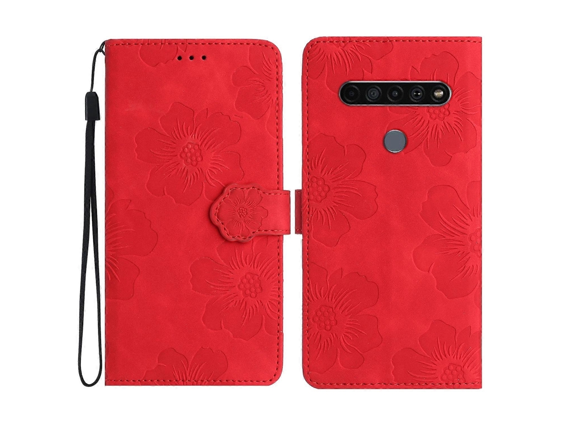 Capa De Couro Para Celular Com Estampa Floral Em Relevo