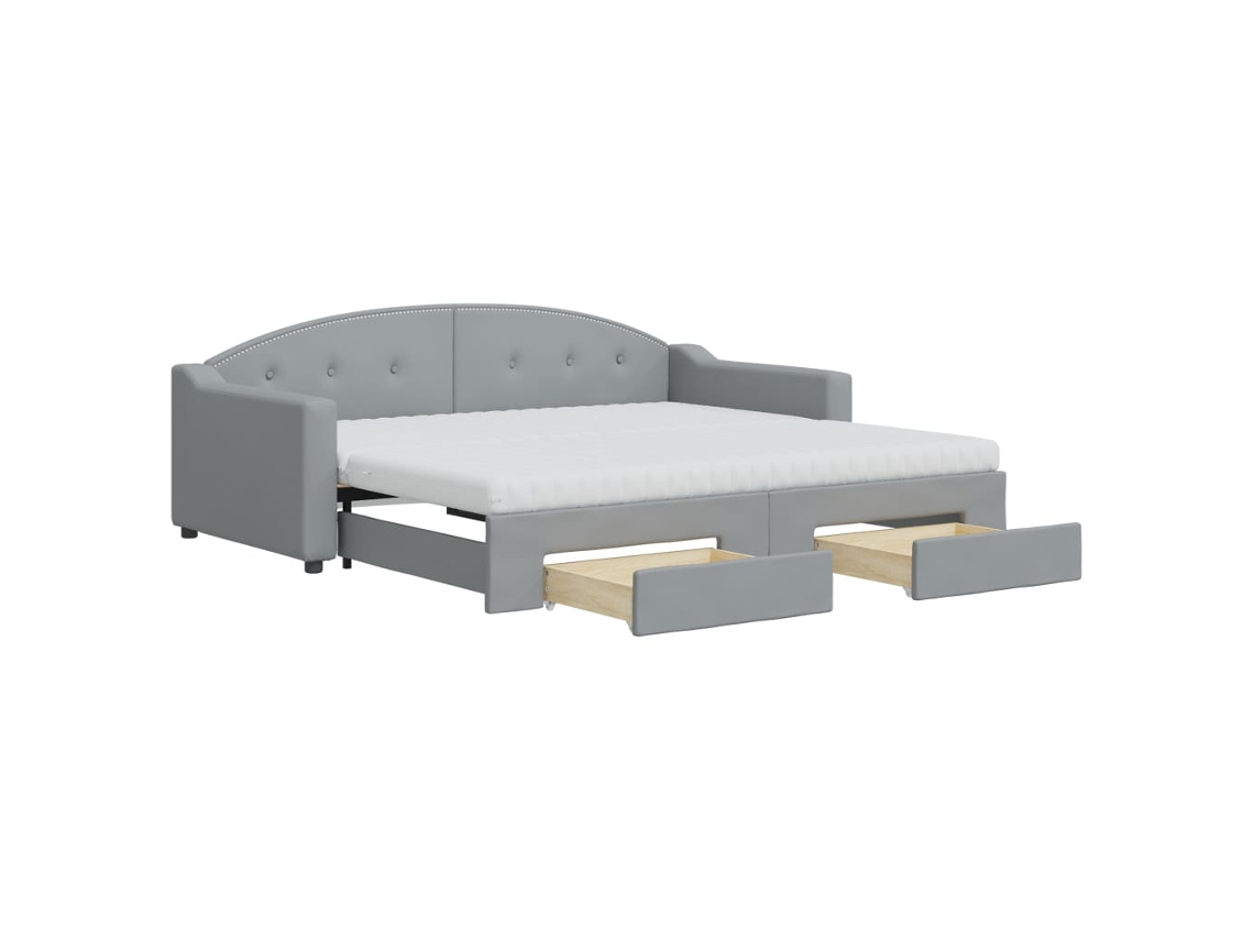 Sofá-cama Com Gavetão Vidaxl Cinzeto Tecido