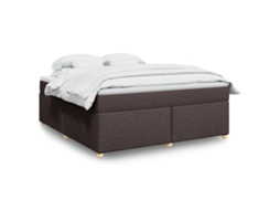Vidaxl Cama Com Molas/colchão 180x200 Cm Tecido Castanho-escuro