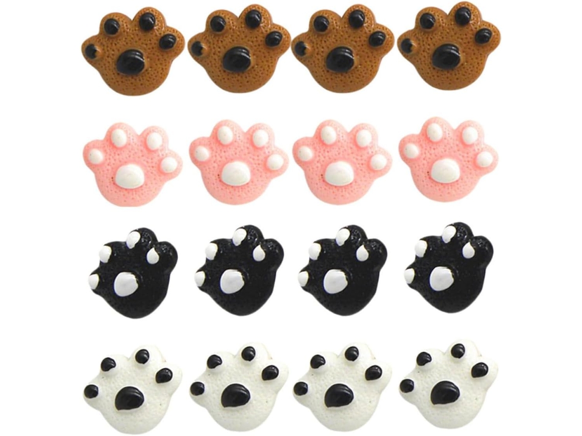 Caixa com 25 pequenas tachininhas em formato de perna de urso, com miolo selecionado, para casa e mesa, ideal para pinturas.