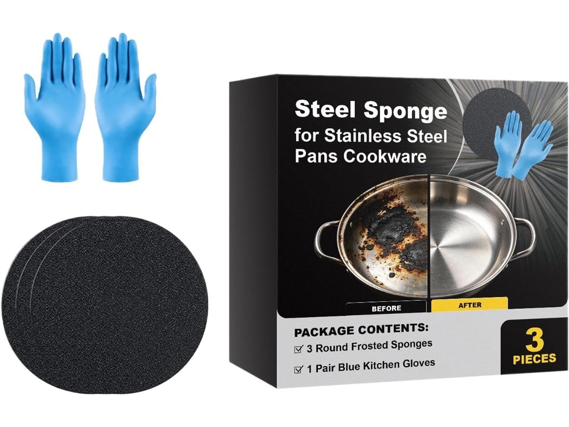 Esponja De Aço Inoxidável Para Limpeza Utensílios Cozinha