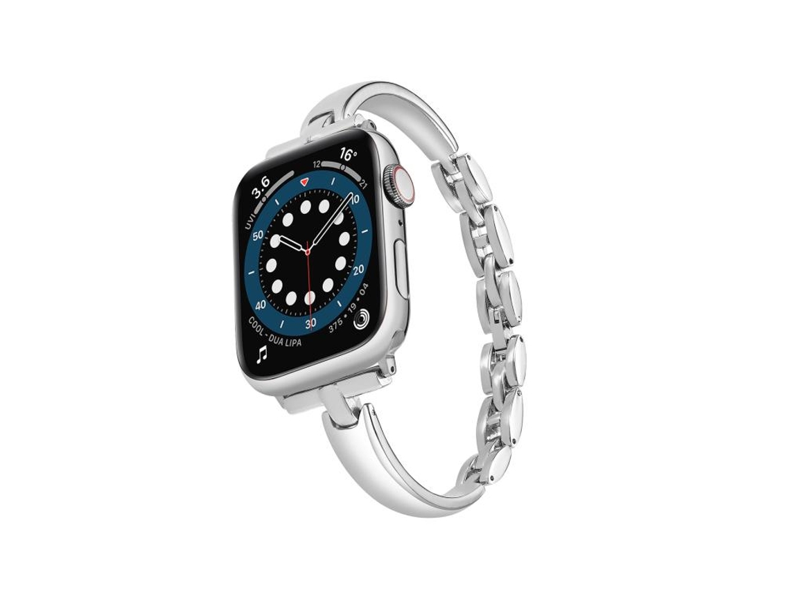 Bracelete para Apple Watch 46/49/45/44mm Liga de Zinco com Prateada XIAOMOYU