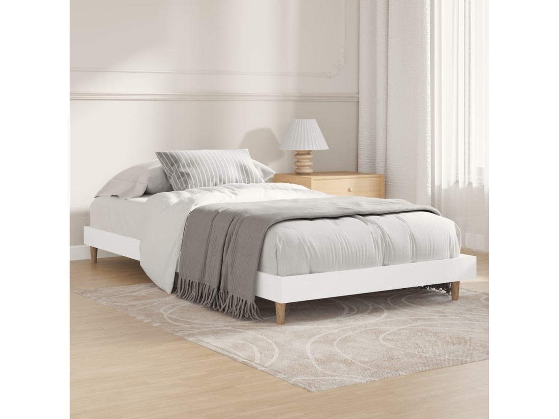 Estrutura de cama 90x200 cm derivados de madeira branco