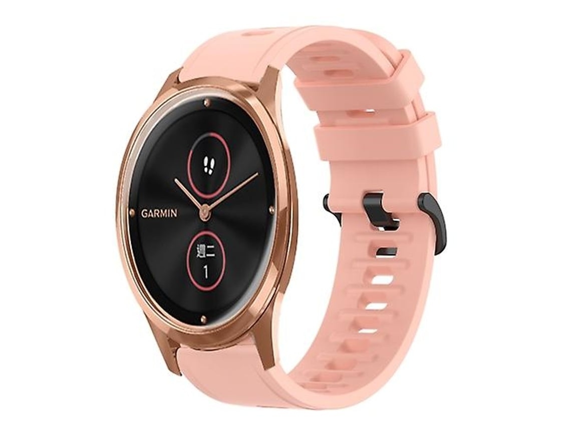 Pulseira De Relógio Lurelia Para Garminmove Luxe 20 Mm Cor Sólida Silicone Macio Rosa