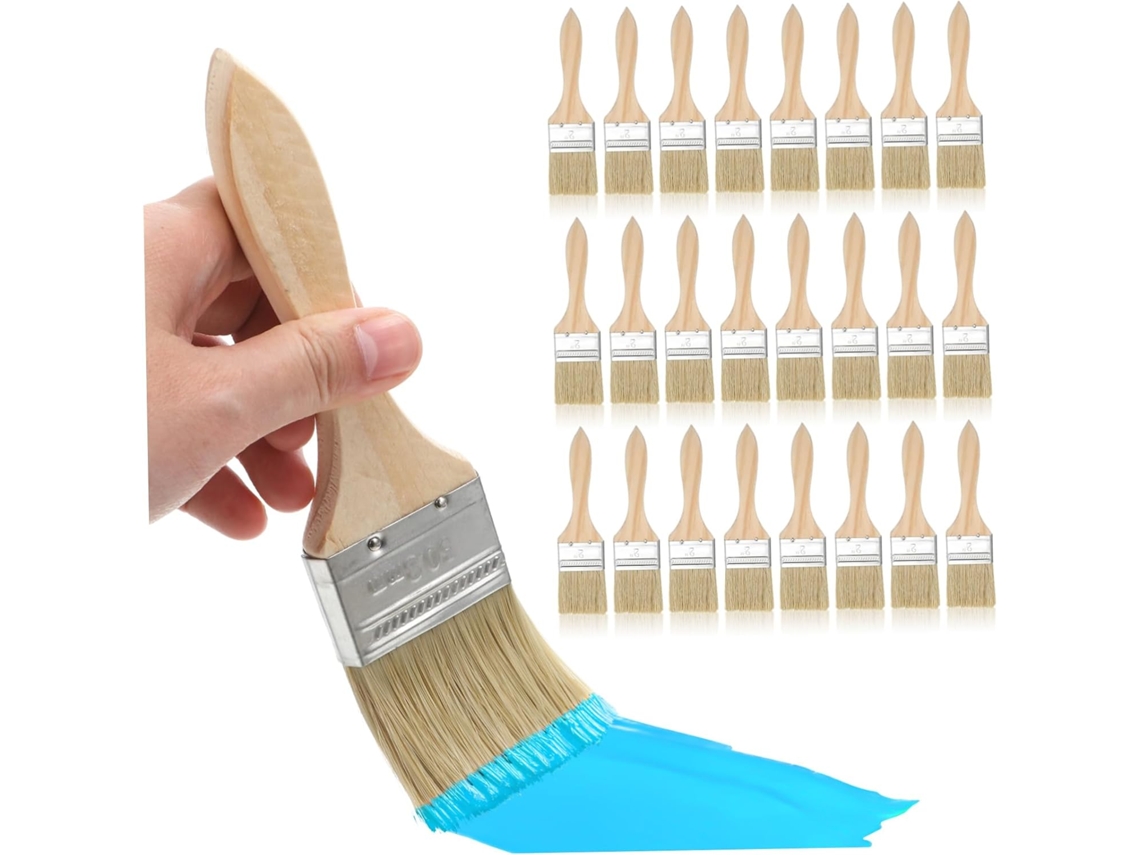 Conjunto de 30 Pincéis com Cabos para Pintura Decorativa e a Óleo, Ideais para Projetos em Paredes e Móveis. SFUSHOS