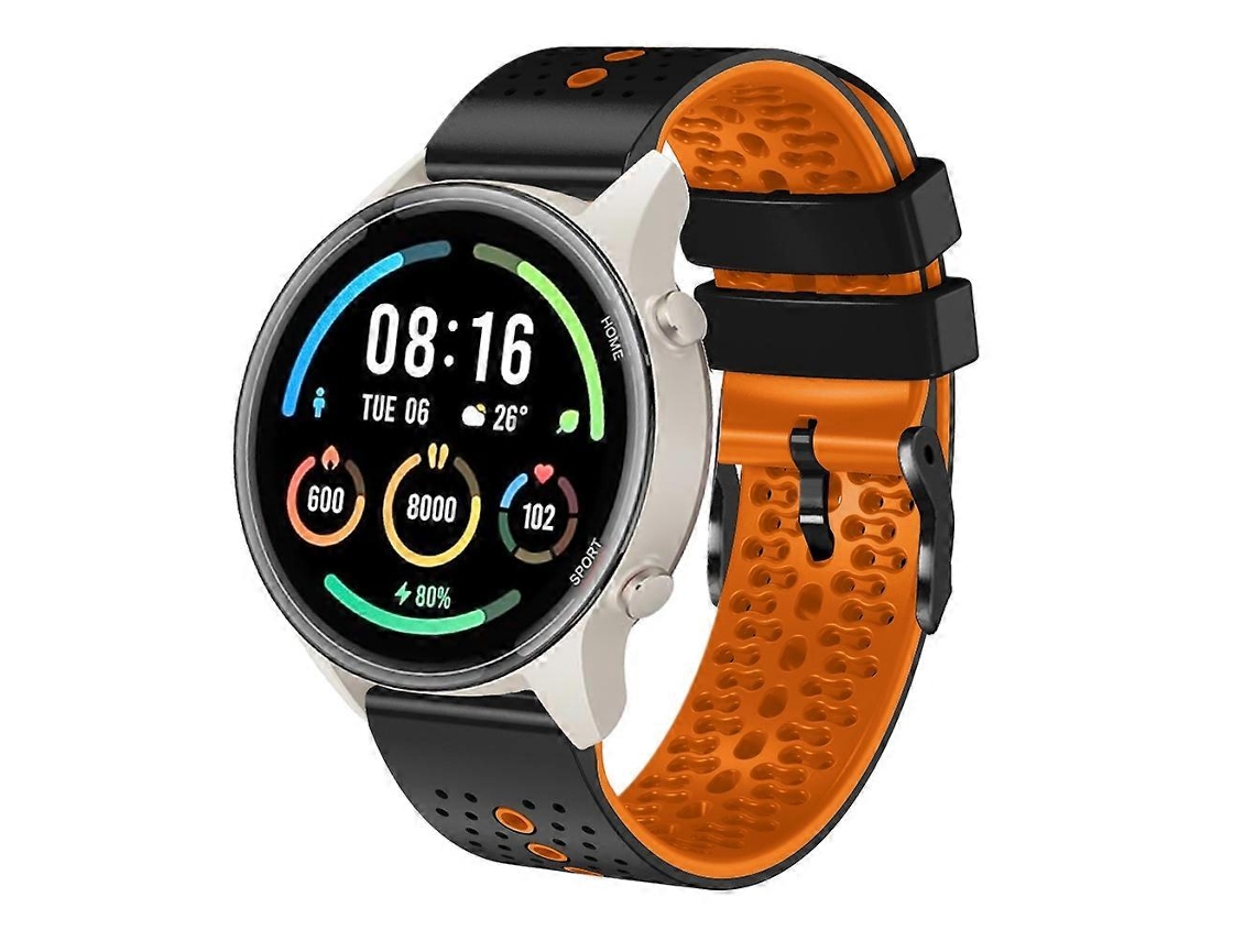 Pulseira De Silicone Perfurada Bicolor De 22 Mm Para Xiaomi Mi Watch Sport