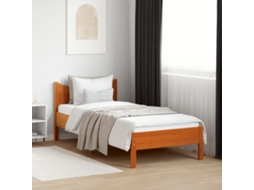 Cama Sem Colchão 75x190 Cm Madeira De Pinho Maciça Castanho-mel