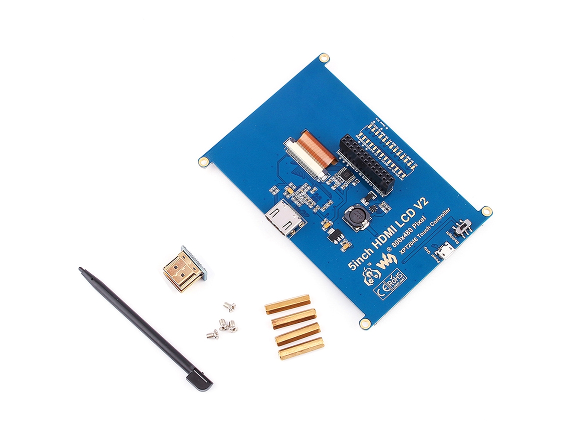 Conjunto de drivers GPIO para tela LCD HDMI sensível ao toque de 5 polegadas, exclusivo da FBA.