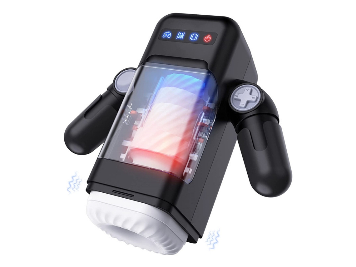 Copo De Masturbao De Aquecimento Telescpico Automtico Para Homens (preto)