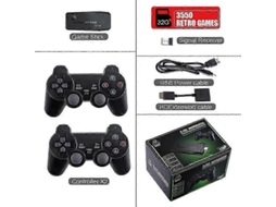 Controle Sem Fio com Alça Dupla, Compatível Console de Videogame 4k, 2.4g, 10.000 Jogos, 64gb/32gb, Jogos Retrô P Ara Ps1 e Gba. Ideal para Me GOKOCO