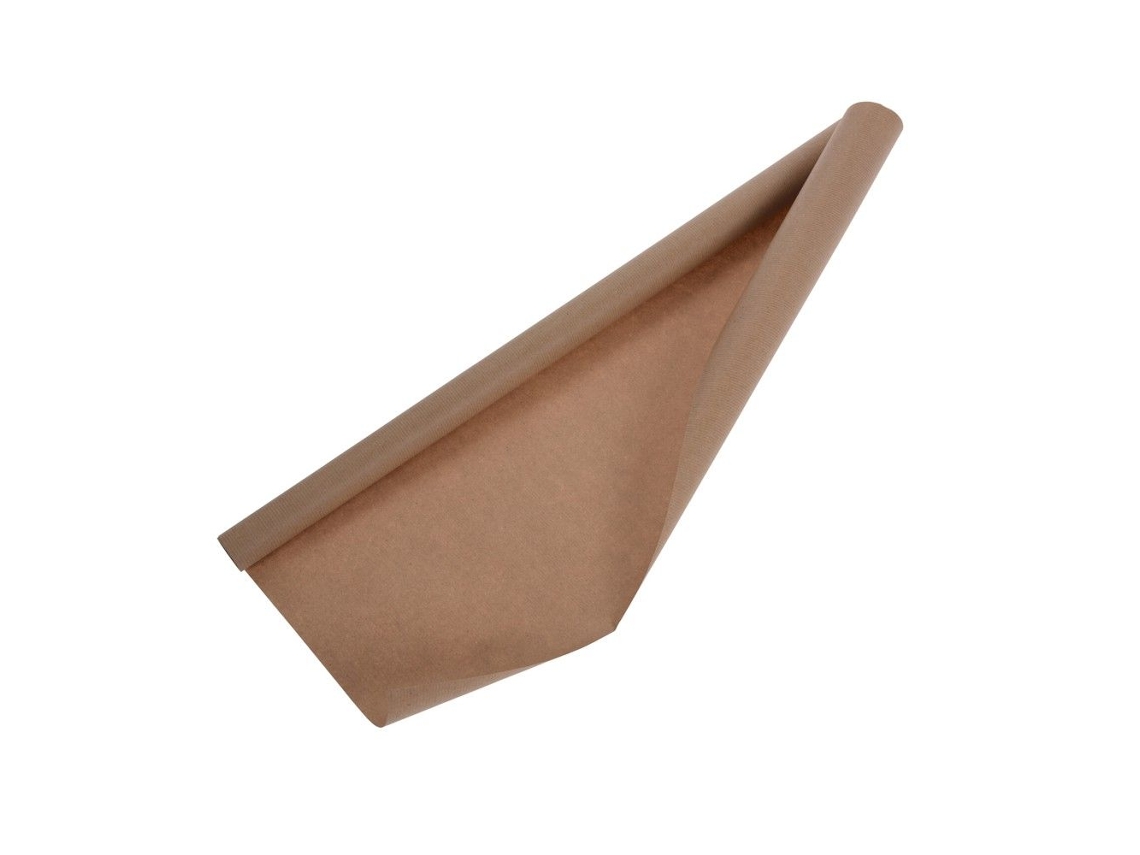 Papel Presente Kraft Nervado 70X300Cm Castanho