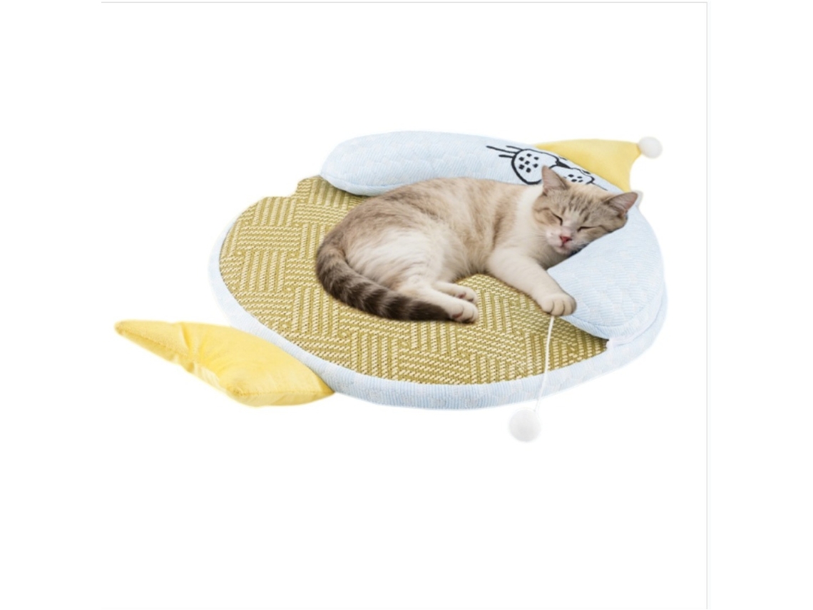 Tapete Refrescante, em Poliéster, para Cães e Gatos, Lavável, Antiderrapante, Uso no Verão, Tamanho M, Azul AQUAFORGE
